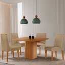 Ver imagem 1 de Mesa de Jantar Eloise 90cm Tampo Mdf Laminado com 4 Cadeiras Lisboa Moderna Mobilia