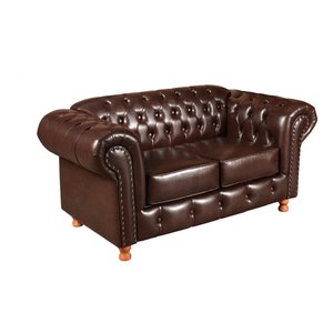 Sofá Chesterfield Luís Xv 2 Lugares C/ Almofadas Soltas - Couríssimo Marrom Café