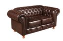 Ver imagem 1 de Sofá Chesterfield Luís Xv 2 Lugares C/ Almofadas Soltas - Couríssimo Marrom Café