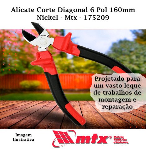 Alicate de Corte Diagonal 6 Pol. 160mm Nickelado 175209 - 17