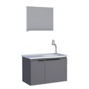 Ver imagem 1 de Kit de Banheiro com Espelho Baku Cinza