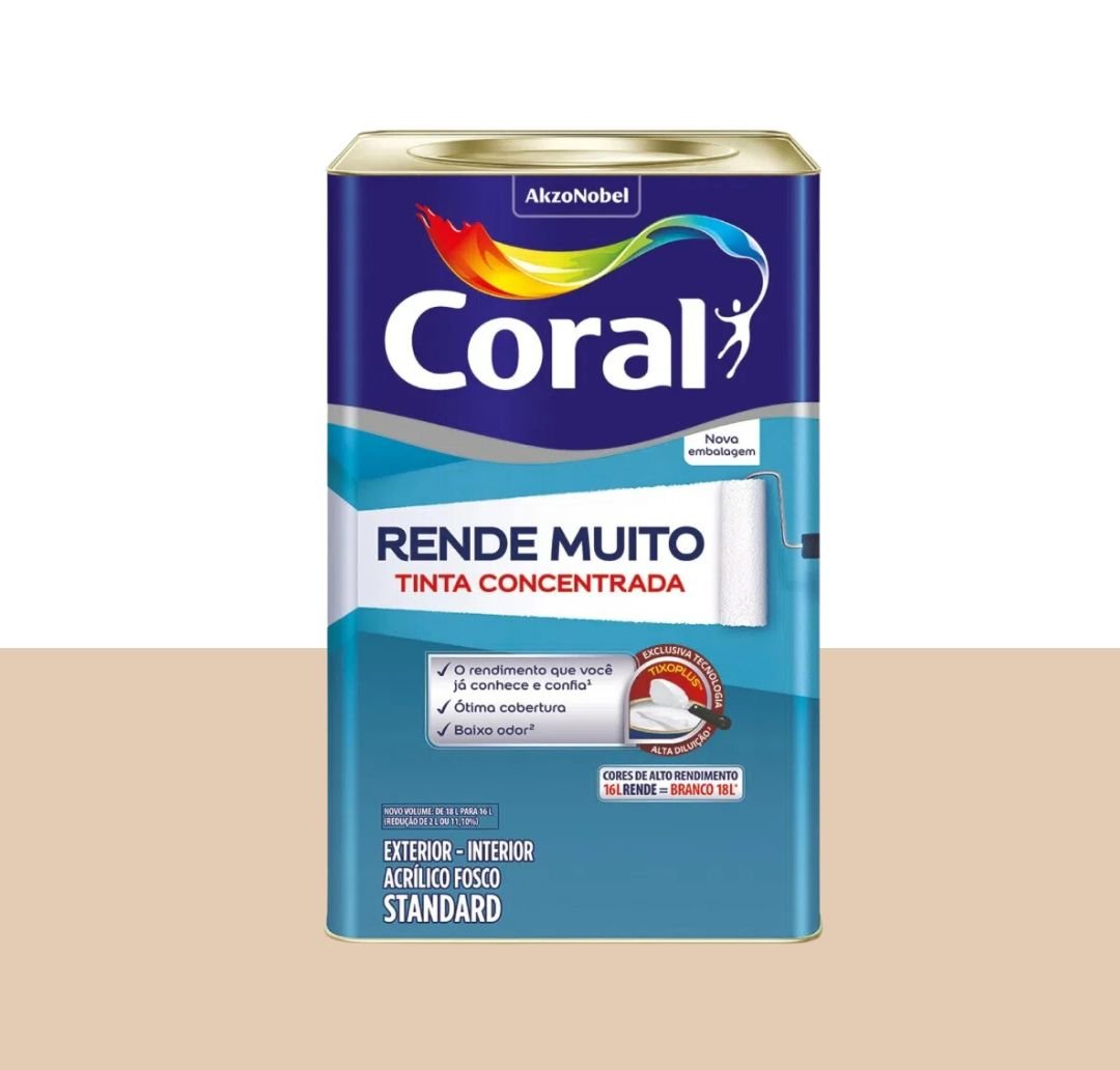 Coral Rende Muito Branco 18l e 16l Coral Rende Muito Tinta Concentrada Acabamento Fosco Areia - 1