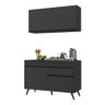 Armário de Cozinha Compacta 120cm Veneza Multimóveis V3687 Preto - 2
