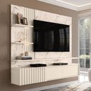 Ver imagem 1 de Painel Suspenso Tv 65 Polegadas Atena Madetec:calacata Off White