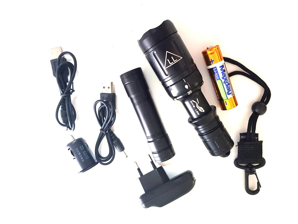 Lanterna EDI-T D4 Mergulho Recarregável Kit Completo - 2