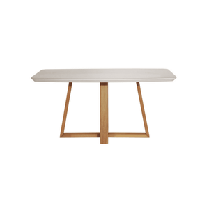 Mesa de Jantar Provincia Bennet 1.60 Retangular C/ Vidro - Natural - Off White