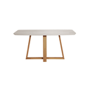 Ver imagem 1 de Mesa de Jantar Provincia Bennet 1.60 Retangular C/ Vidro - Natural - Off White