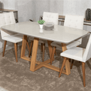 Ver imagem 2 de Mesa de Jantar Provincia Bennet 1.60 Retangular C/ Vidro - Natural - Off White