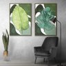 Quadro Decorativo Textura CX Alta 2un 40x60 Folha Sob Verde1 - Moldura Caqui - 4
