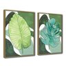 Quadro Decorativo Textura CX Alta 2un 40x60 Folha Sob Verde1 - Moldura Caqui - 1