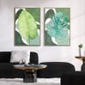 Quadro Decorativo Textura CX Alta 2un 40x60 Folha Sob Verde1 - Moldura Caqui - 3