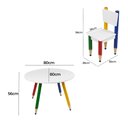 Ver imagem 6 de Kit 4 Cadeiras e Mesa Infantil Lápis Coloridos Redonda Tampo Branco Pés Temáticos Quarto Menina Meni