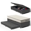 Ver imagem 1 de Cama Box Baú Solteiro com Colchão de Espuma D45 Double Comfort + Auxiliar 88cm