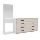 Ver imagem 2 de Cômoda Penteadeira 8 Gavetas Valência Bege/Creme/Branco