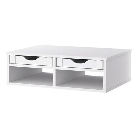 Suporte para Impressora Mdf 2 Gavetas Branco Nichos R-3509