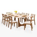 Ver imagem 1 de Mesa de Jantar Trento Off White com 8 Cadeiras Bella Cru 220cm