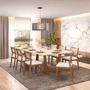 Ver imagem 2 de Mesa de Jantar Trento Off White com 8 Cadeiras Bella Cru 220cm