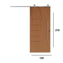Ver imagem 3 de Porta Correr 134 Trilho Soft Aparente Puxador Tubo 60cm 120cm x 210cm Pmf Rodam Abertura Esquerda Incolor