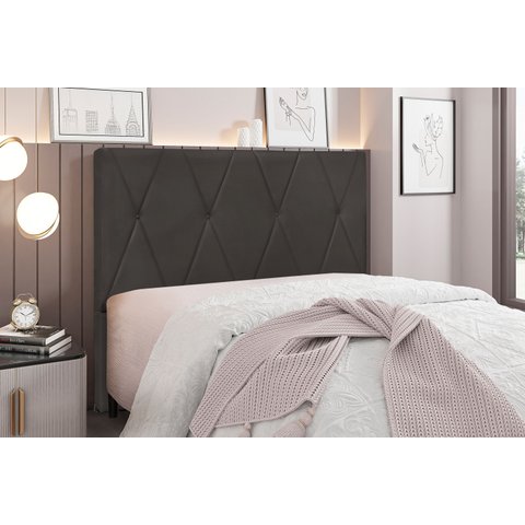 Cabeceira Casal Suede 140cm Aquilla Cinza