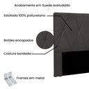 Ver imagem 4 de Cabeceira Casal Suede 140cm Aquilla Cinza