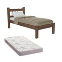 Ver imagem 1 de Cama Solteiro Madeira Maciça Com Colchão Madri Cr4161 Imbuia