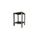 Ver imagem 3 de Mesa de Cabeceira Mdf Moderno Branco com Amadeirado Escuro Progetatti Movelaria