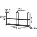 Ver imagem 2 de Kit 2 Banqueta E Prateleira Teto Peroba Preto Aurum DHom