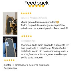 Arranhador Gato Piso Parede Modelo Frajola Grande - Amadeirado - Cinza - 6