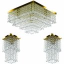 Ver imagem 1 de Kit 1 Lustre Cristal Acr. Dream + 2 Lustres Spark Dourado