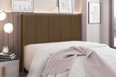 Ver imagem 1 de Cabeceira Casal Estofada Suede 140cm Ravena Marrom