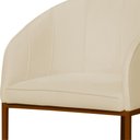 Ver imagem 4 de Poltrona Estilo Banqueta Decorativa Mia Suede Base Metal Bronze - Estopar Poltrona Mia Suede Marfim