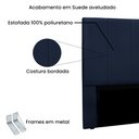 Ver imagem 4 de Cabeceira Casal Estofada Suede 160cm Ravena Azul
