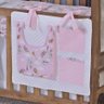 Porta Treco e Fralda Organizador Quarto de Bebê Menino Menina 1 Peça com Laço:safari Rosa - 1