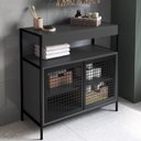 Ver imagem 2 de Armario Gabinete Industrial Banheiro P1038 Grafite Pp Milani Store