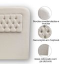 Ver imagem 4 de Cabeceira Casal Moderna Cama Box Capitonê Suede Bege 1,40m