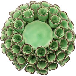CRISPIN CASTIÇAL 5x13x13cm CERÂMICA VERDE CORAL - 2