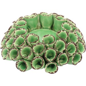 CRISPIN CASTIÇAL 5x13x13cm CERÂMICA VERDE CORAL