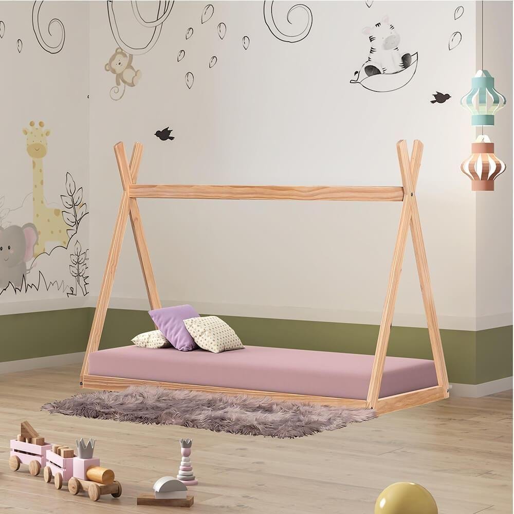 Mini Cama Montessoriana Natural Marrom - 1