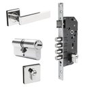 Ver imagem 1 de Fechadura Porta 4 Pinos Cil 9cm Multiponto Maçaneta F-AN144P