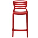 Ver imagem 3 de Kit 4 Cadeiras Altas Tramontina Vermelho Sofia Banqueta para Bancada Polipropileno e Fibra de Vidro