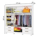 Ver imagem 4 de Guarda-roupa Casal Mondo 6 Portas 4 Gavetas com Pés e Espelho Branco - Pnr Móveis