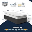 Ver imagem 2 de Cama Box Baú Solteiro com Colchão de Molas Ensacadas Double Comfort 88 x 188 x 62 cm