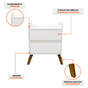 Ver imagem 6 de Kit Duas Mesas Organizadora Mesinha Cabeceira Mesa de Cabeceira Cama Quarto Pés Madeira Mdf Multifun