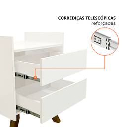 Kit Duas Mesas Organizadora Mesinha Cabeceira Mesa de Cabeceira Cama Quarto Pés Madeira Mdf Multifun - 9
