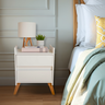 Kit Duas Mesas Organizadora Mesinha Cabeceira Mesa de Cabeceira Cama Quarto Pés Madeira Mdf Multifun - 7