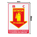 Ver imagem 2 de Combo 10 Placas de Sinalização Extintor Bc Pó Químico 20x30 Acesso - X-714 F9e