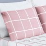 Jogo Cama Lençol Brooklyn King Quadriculado Micropercal 200 Fios 3 Peças - Rosa - 2