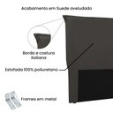 Ver imagem 4 de Cabeceira Casal 140cm Suede Veneza Cinza