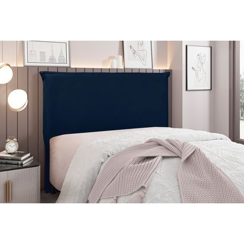 Cabeceira Queen 160cm Suede Veneza Azul