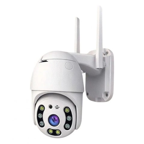 Câmera de Segurança Satellite a-CAM8104 2MP Wi-Fi Visão Noturna Detecção de Movimento IP66 Branco
